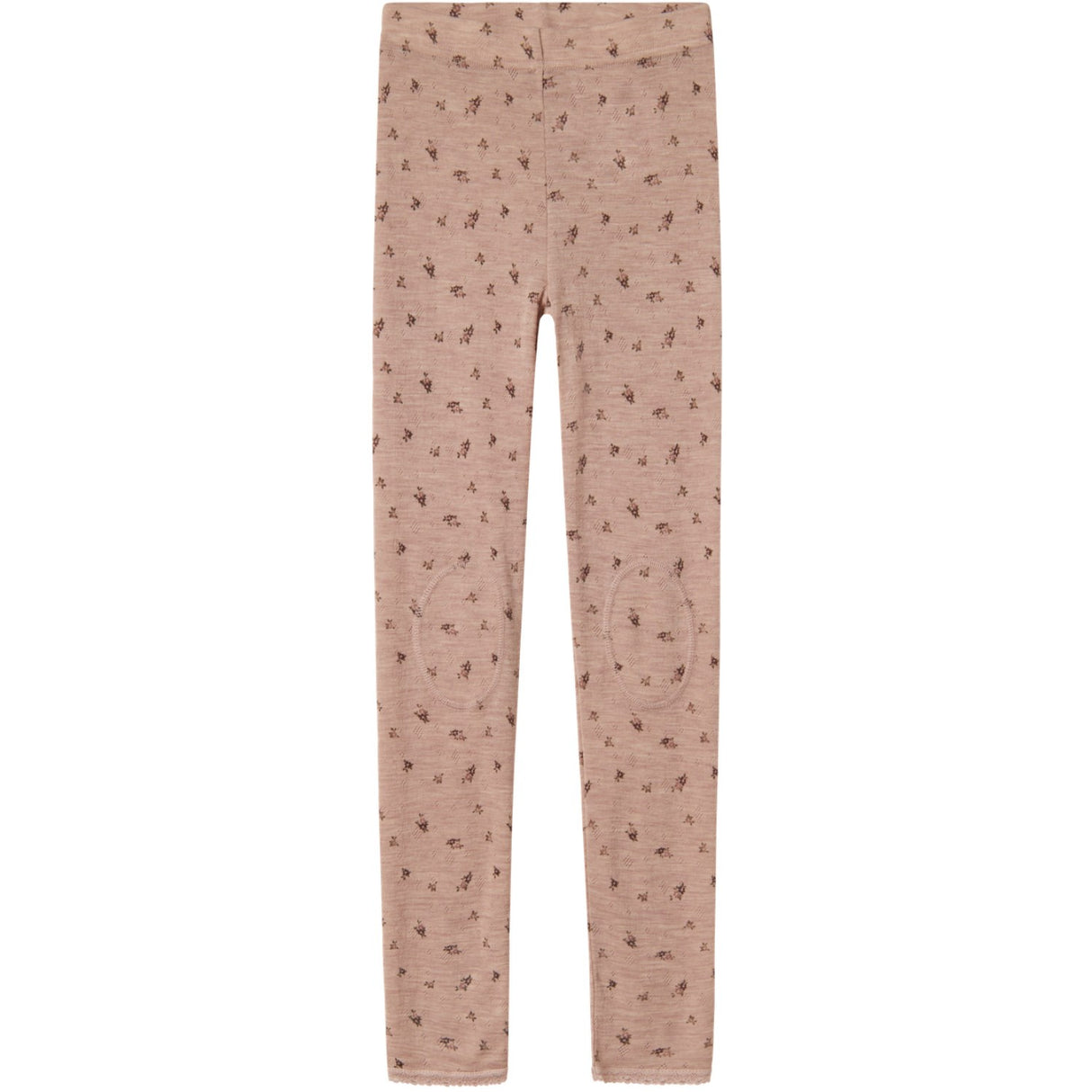 Name It Shadow Gray Small Flowers Nkfwang Wool Needle Leggings