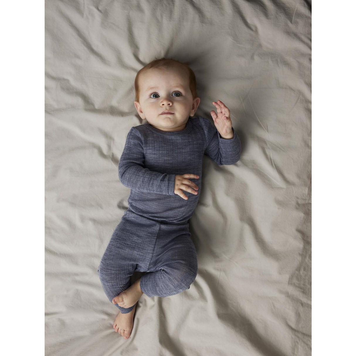 Name It Folkstone Gray Nbmwang Wool Needle Long Johns Solid Noos