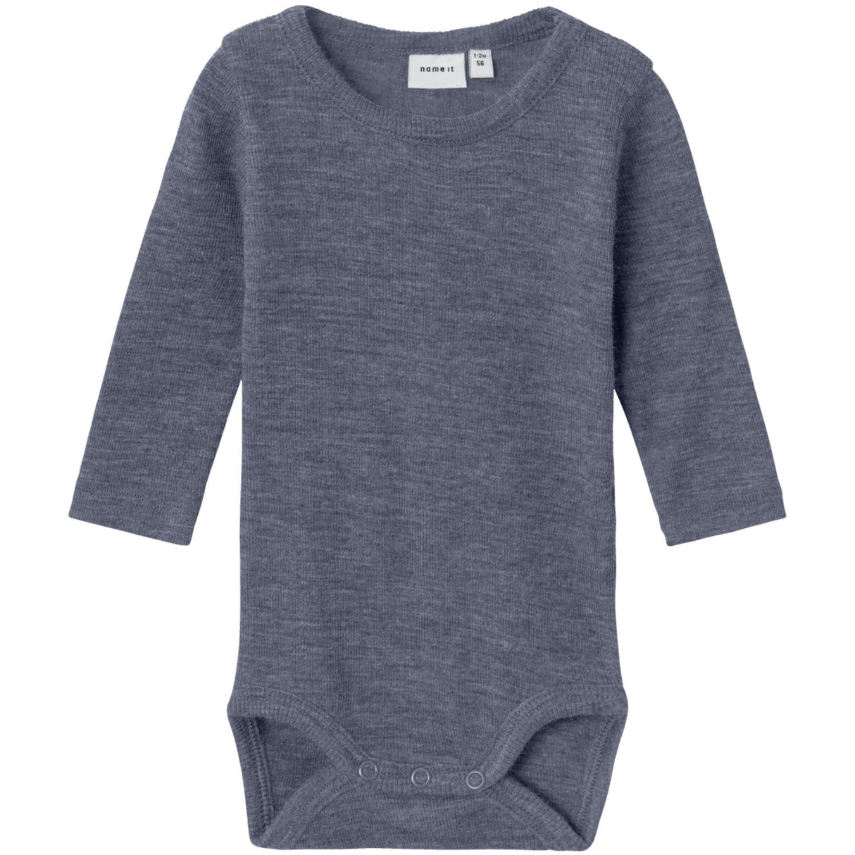 Name It Folkstone Gray Nbmwossa Wo/Si Rib Ls Body