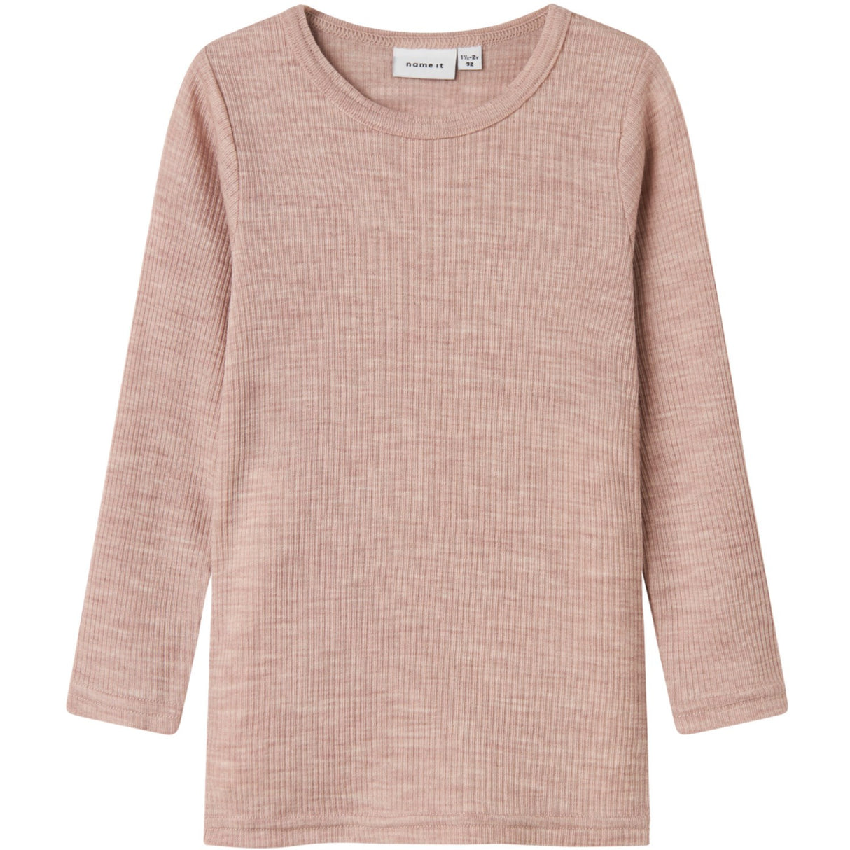 Name It Shadow Gray Nmnwax Wool Rib Ls Top Noos