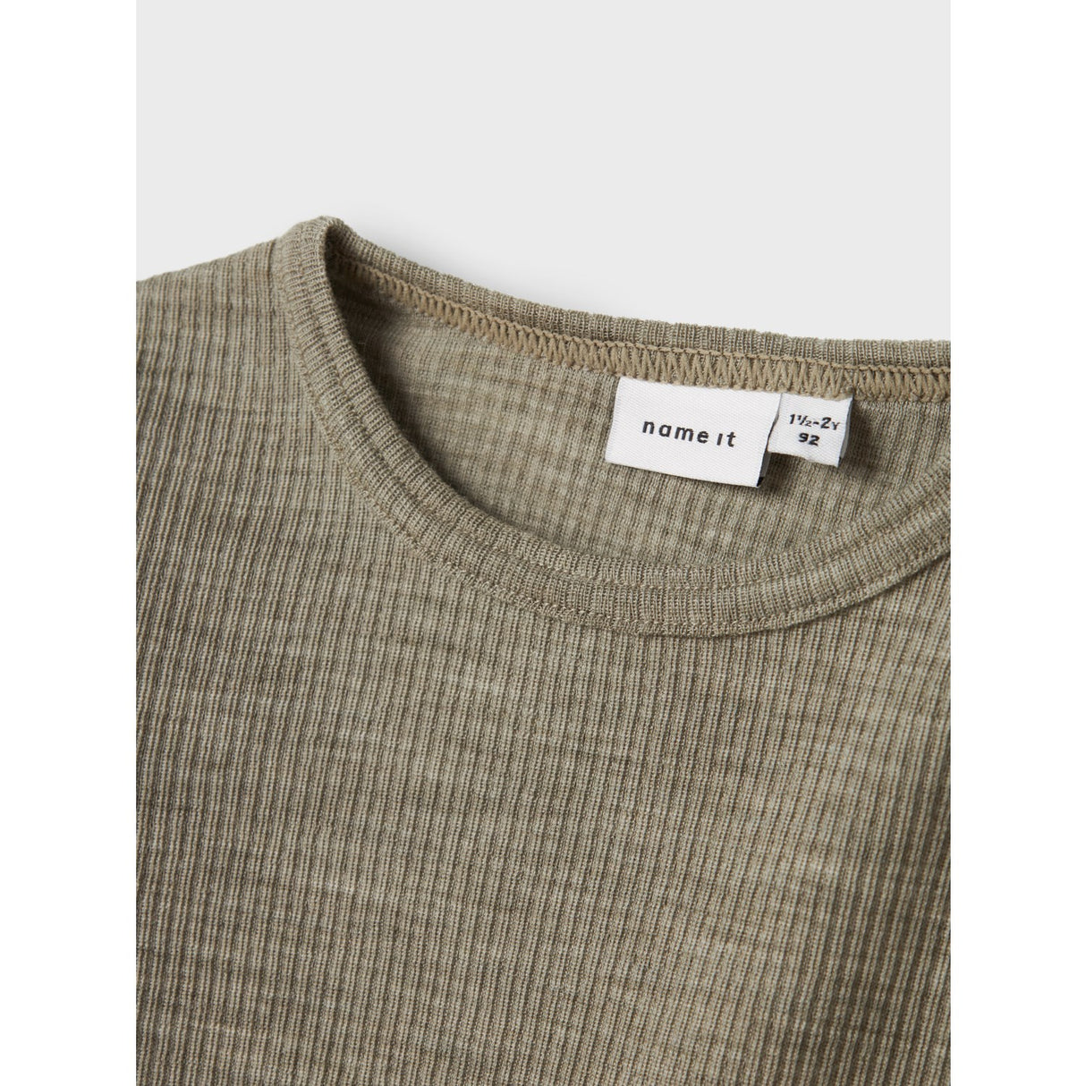 Name It Dried Sage Nmnwax Wool Rib Ls Top Noos