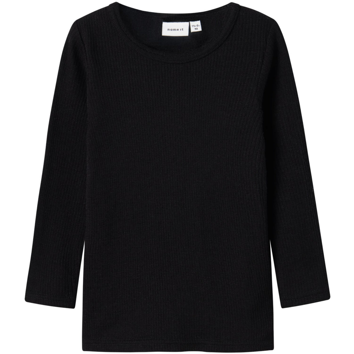 Name It Black Nmnwax Wool Rib Ls Top Noos