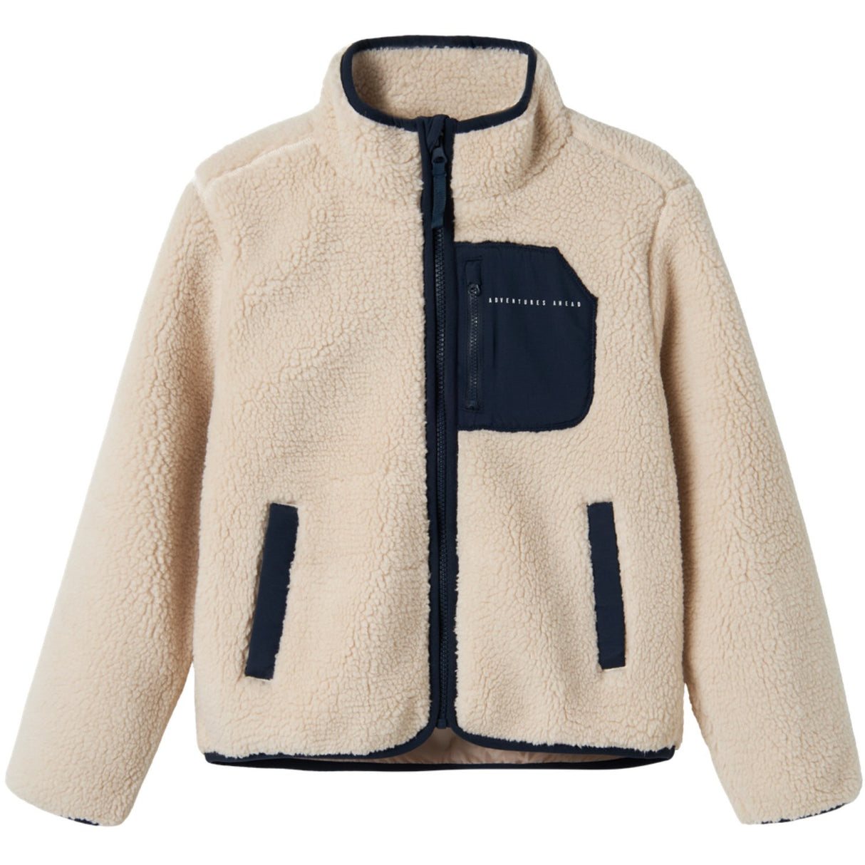 Name It Moonbeam Chest Pocket Dark Sapphire Nknmattia Sherpa Jacket Pb