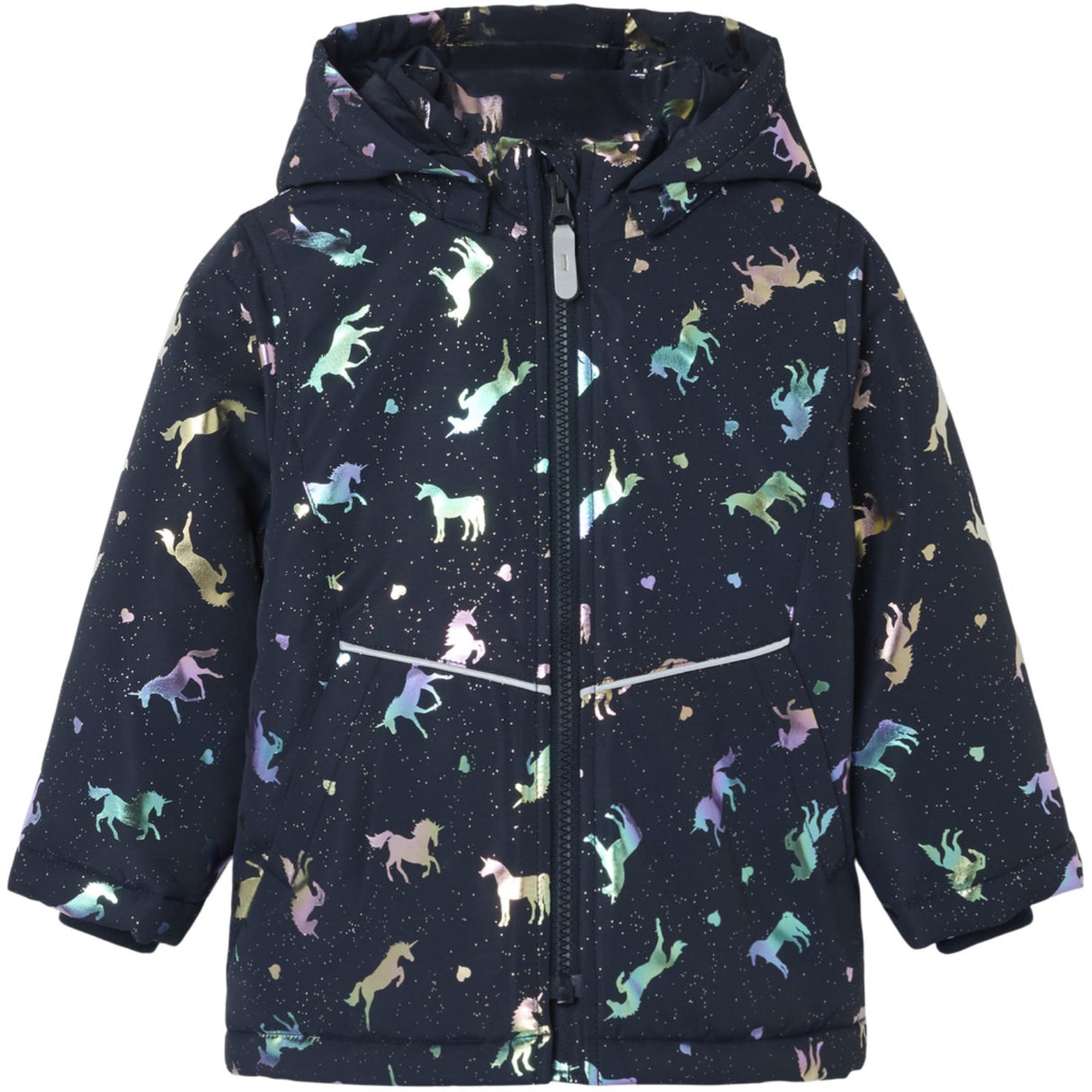 Name It Dark Sapphire Unicorn Nmfmaxi Pa Jacket Foil Aop Noos