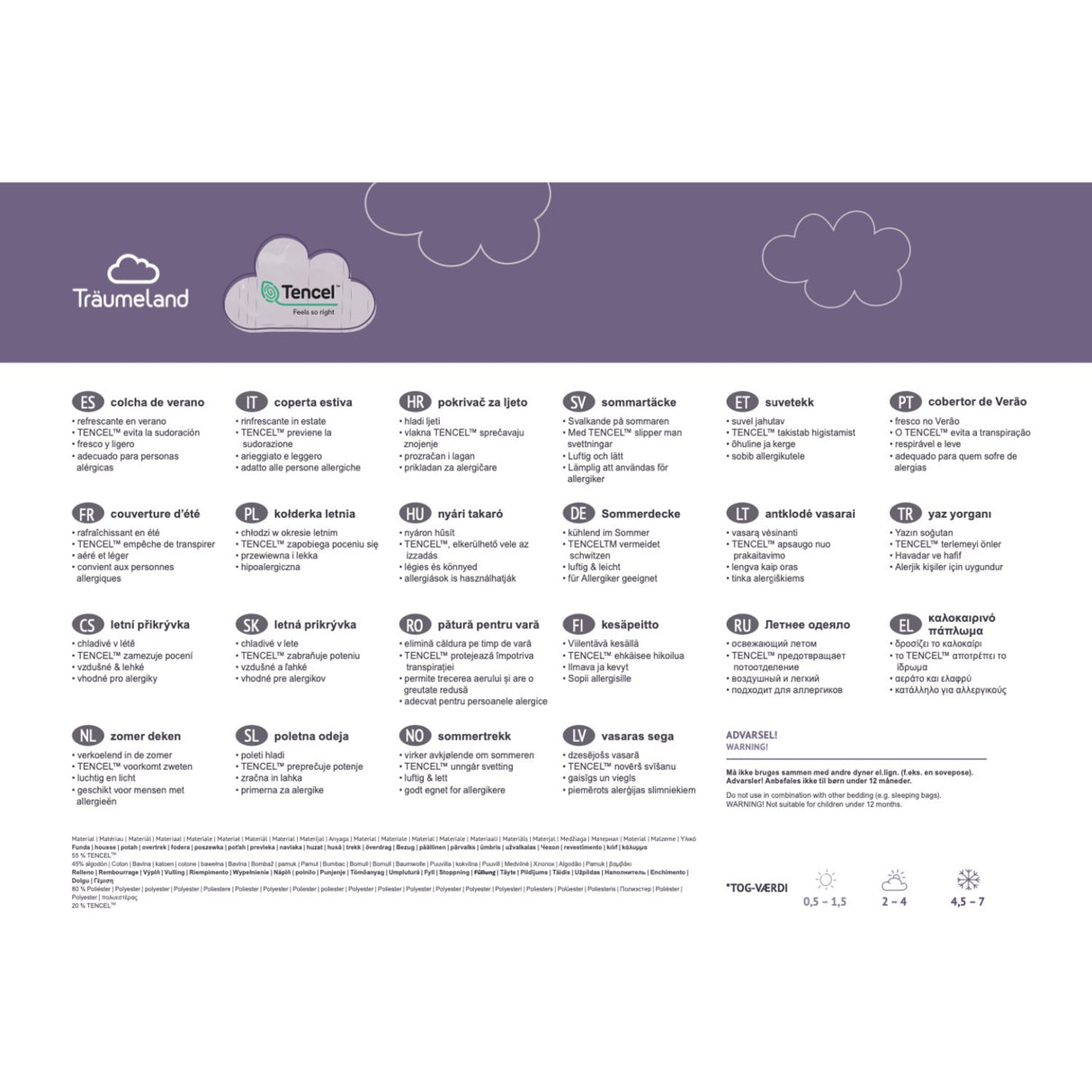 Träumeland Summer Duvet Mare Junior