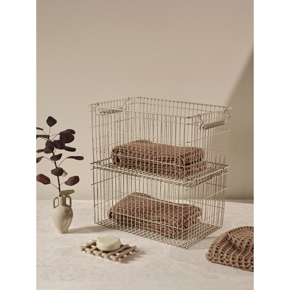Ferm Living Cashmere Cala Stackable Baskets 2-pack