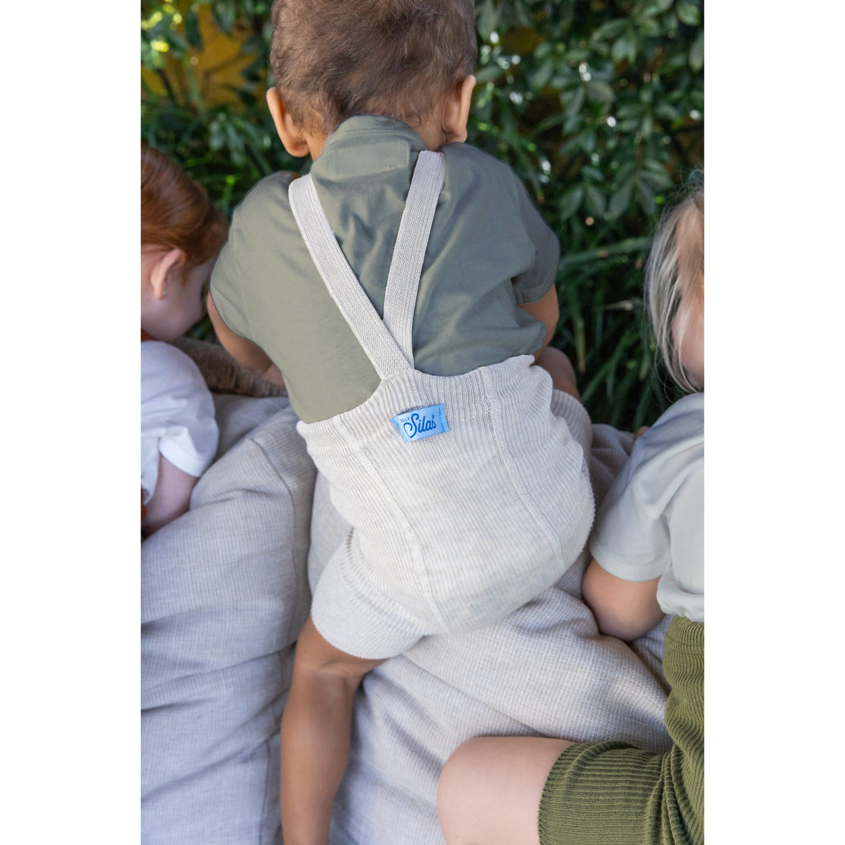 Silly Silas Olive Striped Shorty Tights With Braces