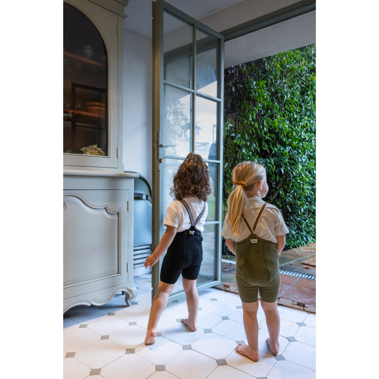 Silly Silas Classic Black Checked Shorty Tights With Braces