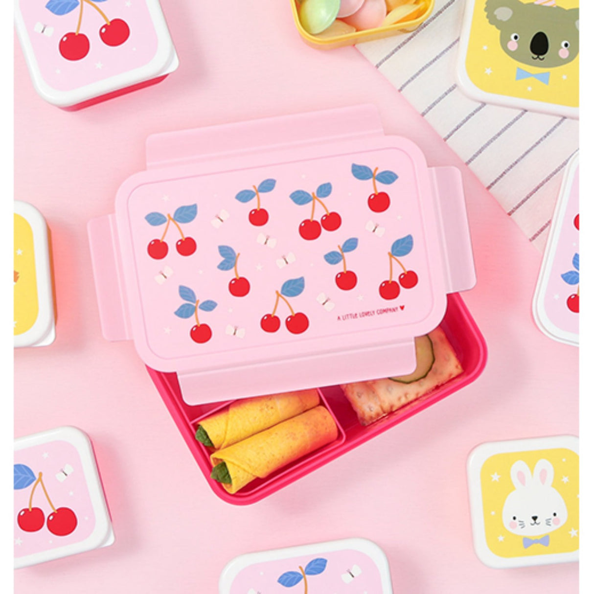 A Little Lovely Company Cherries Bento Lunch Box