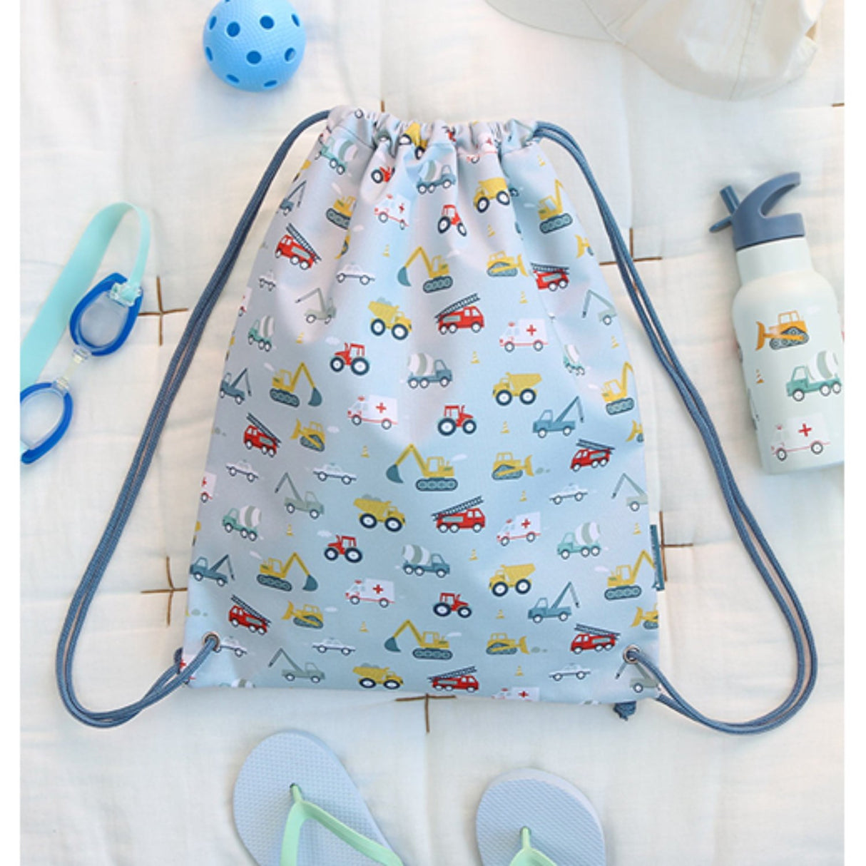 A Little Lovely Company Vehicles Gym Bag