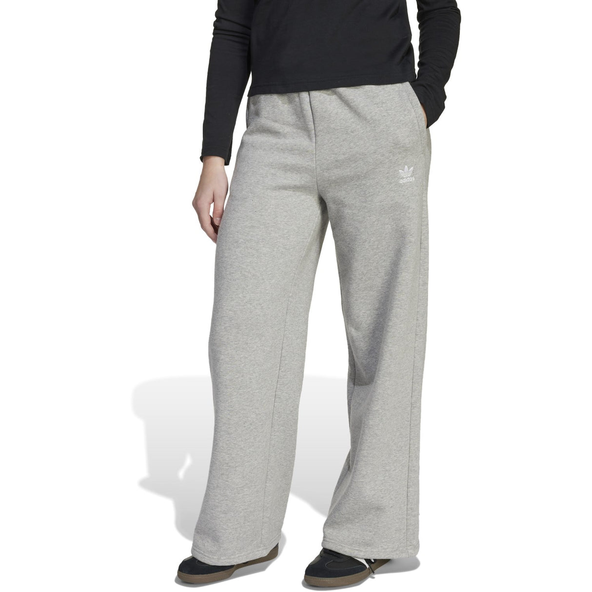 adidas Originals Medium Grey Heather/White Wide Leg Pants