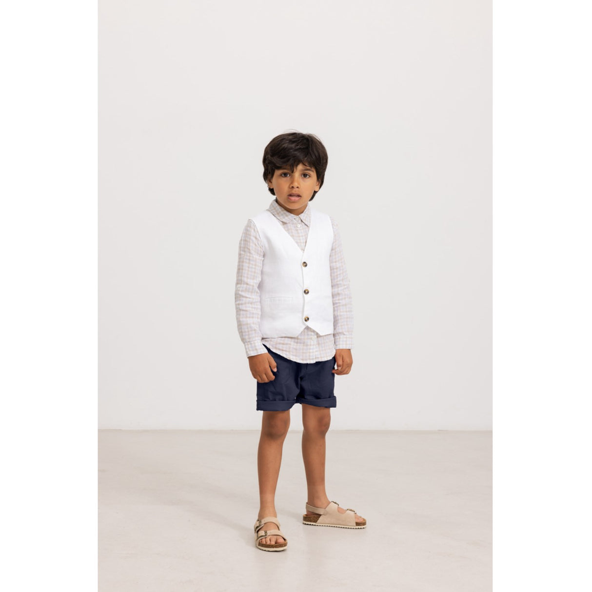 MarMar Fine Linen Summer Check Tommy Shirt