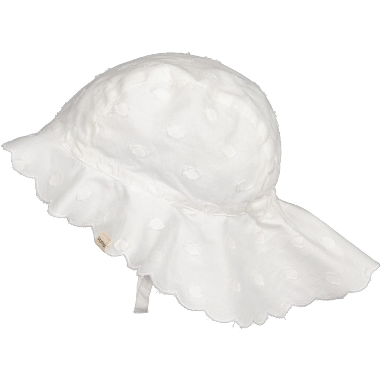 MarMar Dobby Dots Gentle White Alba Baby Long Summer Hat