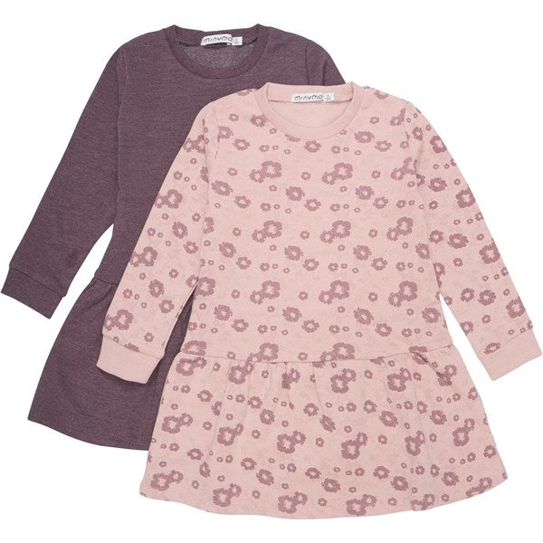 Minymo Misty Rose Sweat Dress 2-pack