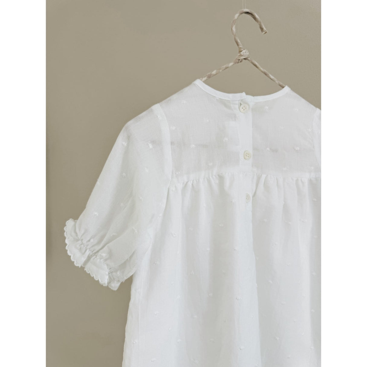 Lalaby Lilibeth Dress (Baby) - White Dot