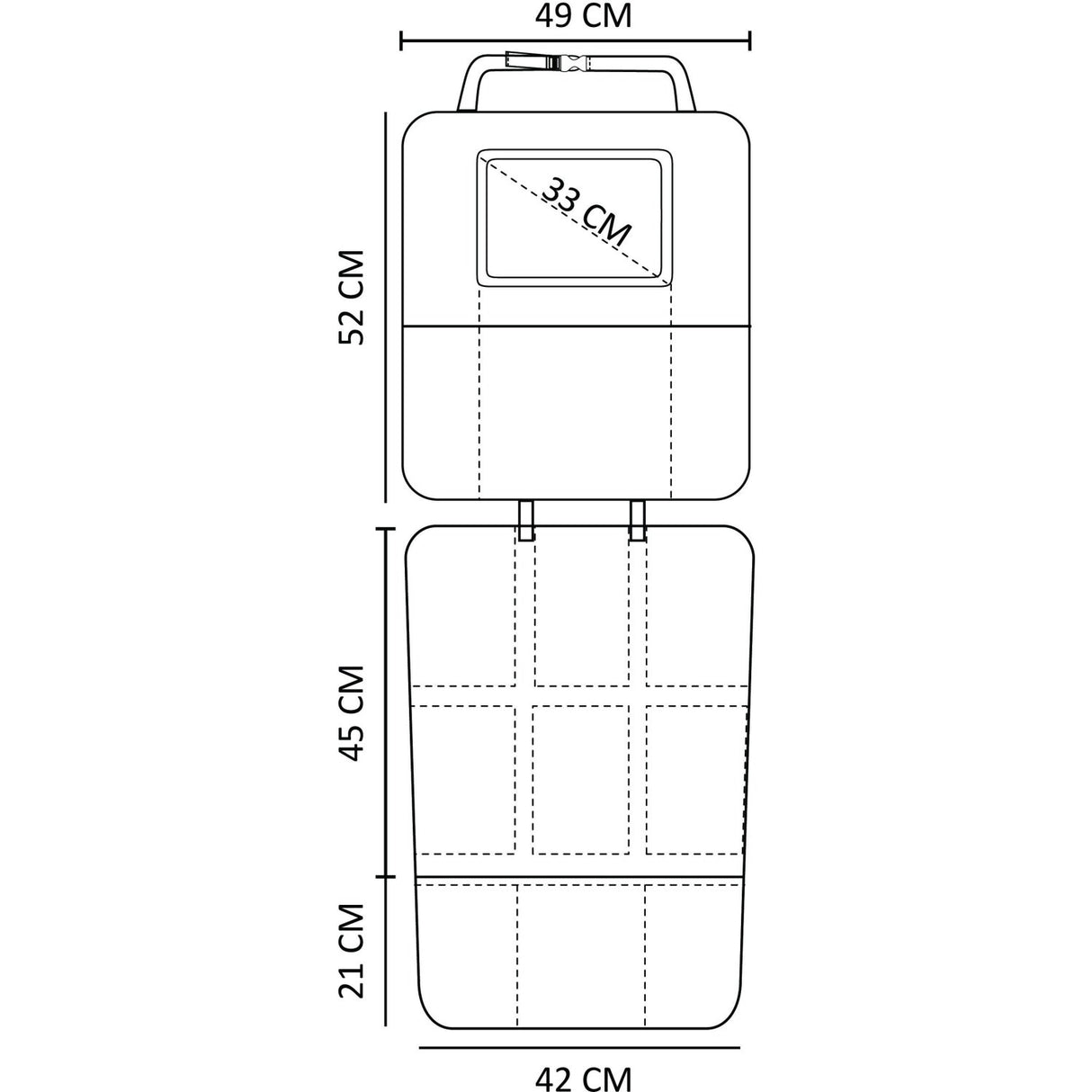 Nordbaby Black 3 In 1 Car Seat Protector & Kick Mat