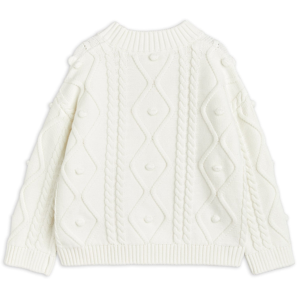 Mini Rodini Offwhite Panda Texture Knit Sweater