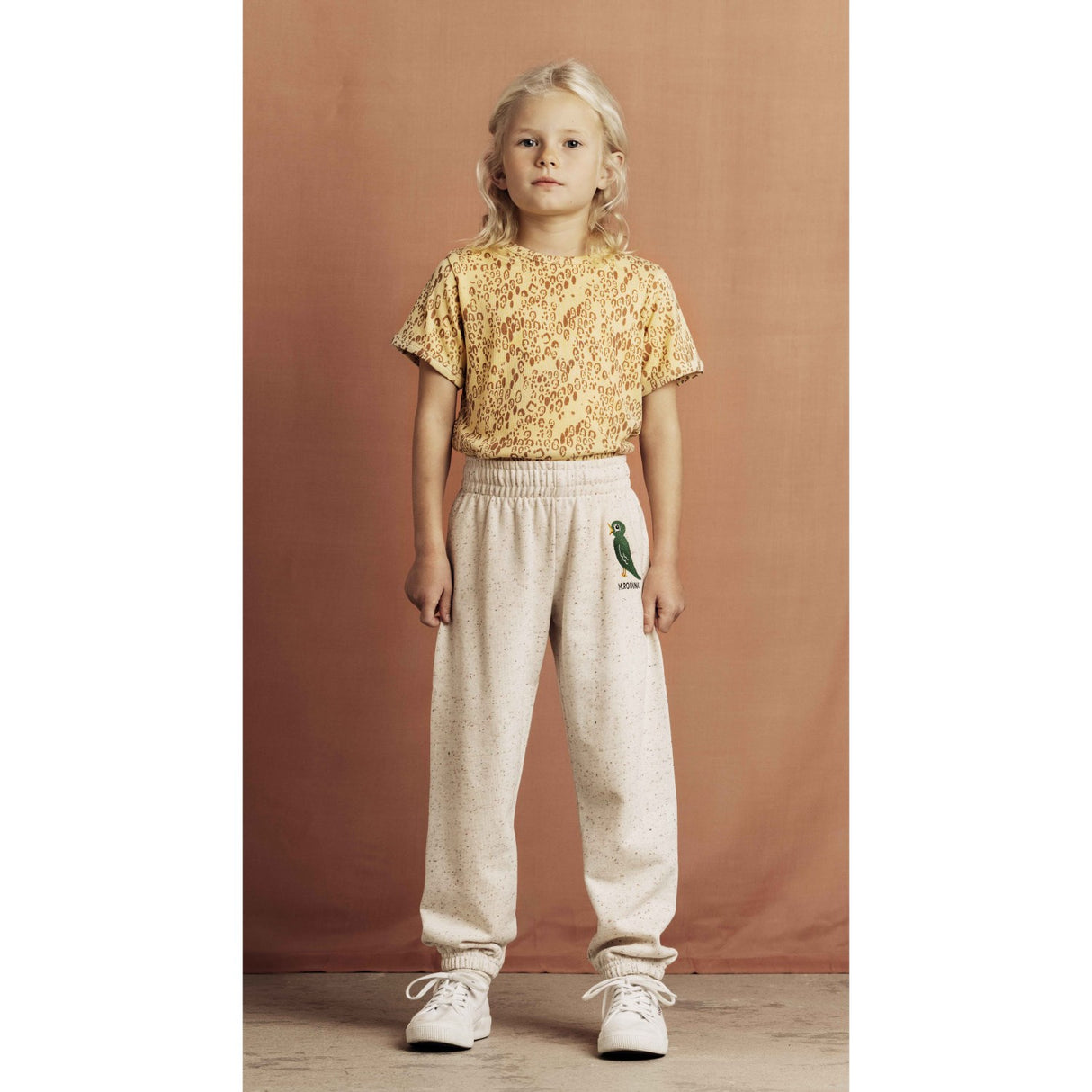 Mini Rodini Beige Mini Leopard AOP Ss Tee
