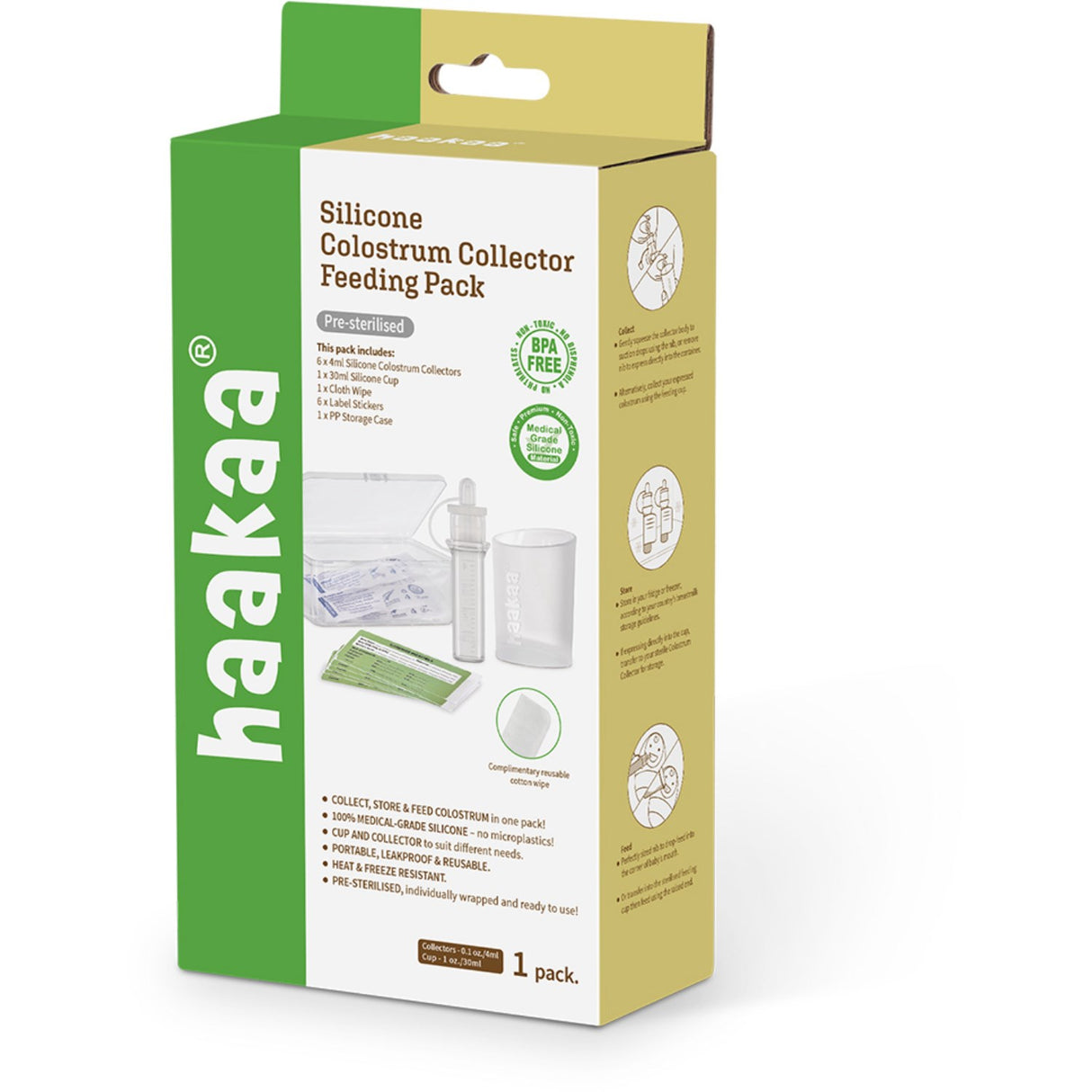 Haakaa Clear Colostrum Collector 6-Pack Incl. Silicone Cup