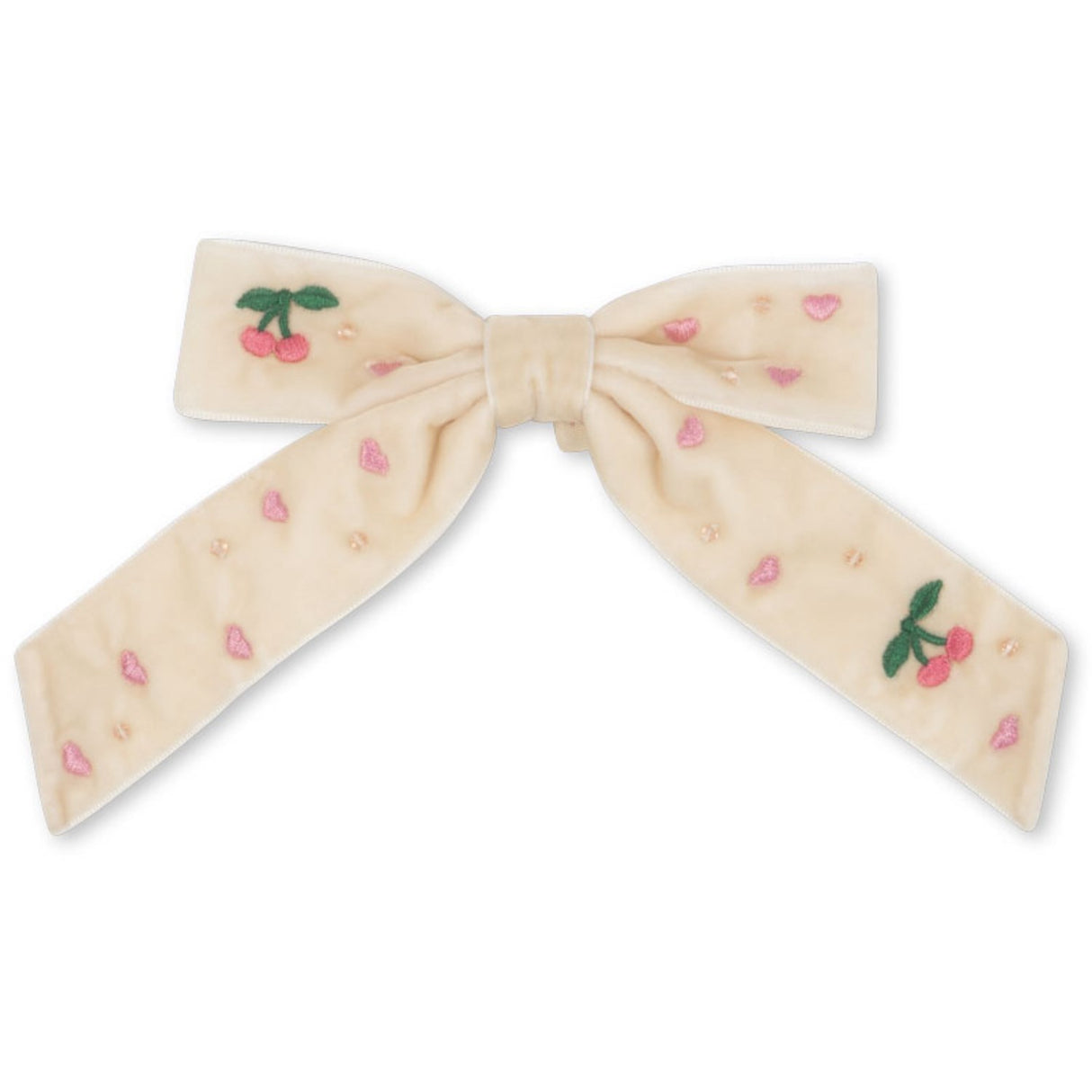 Konges Sløjd Pearled Ivory Velvet Bow Pearly Hair Clip