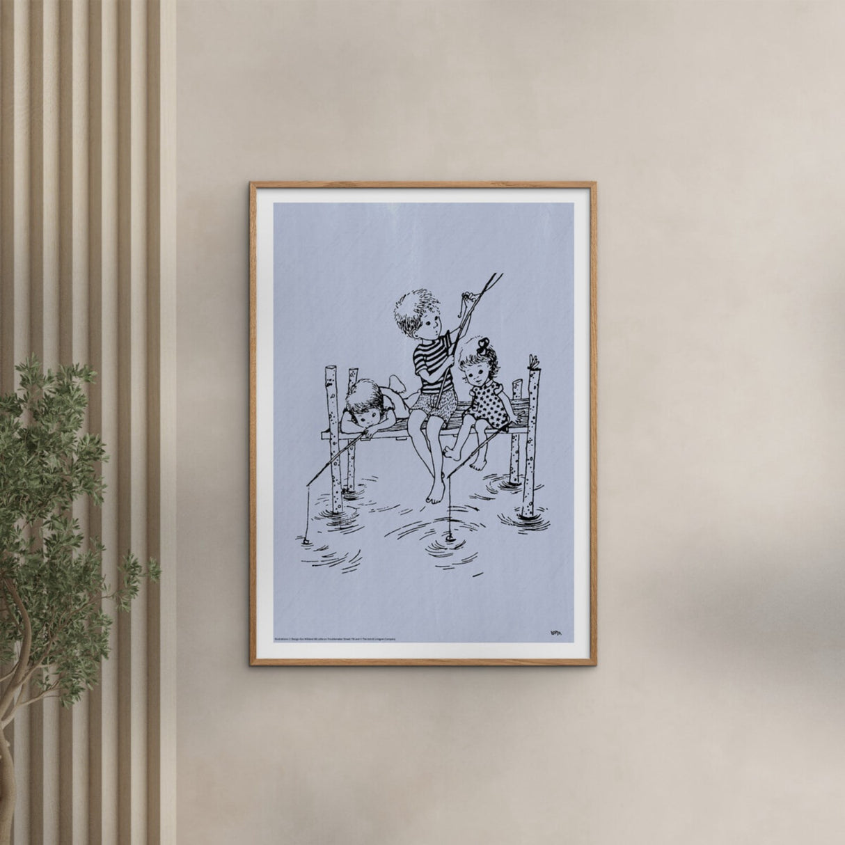 Poster & Frame Astrid Lindgren - Fishing Rod - Lotta