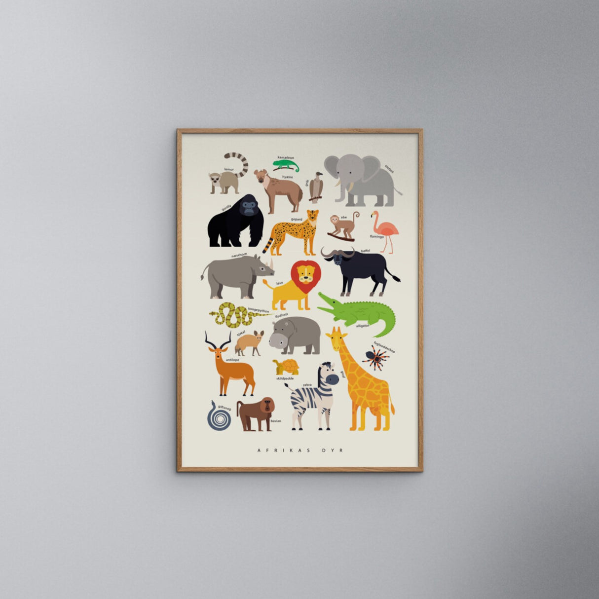 Poster & Frame Citatplakat - Afrikas Dyr – Børneplakat