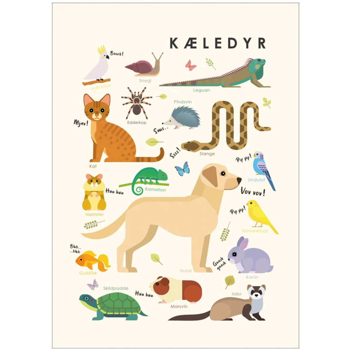 Poster & Frame Citatplakat - Kæledyr – Børneplakat