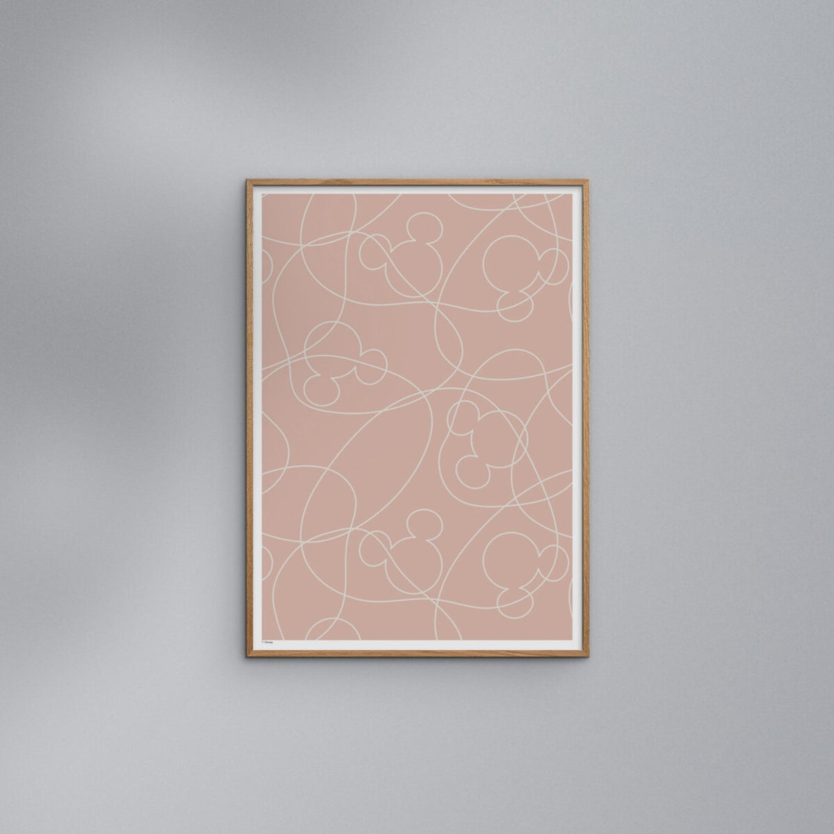 Poster & Frame Disney - Pink & White Mickey Outline