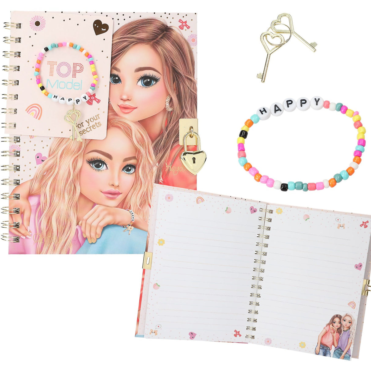 TOPModel Diary With Lock And Bracelet