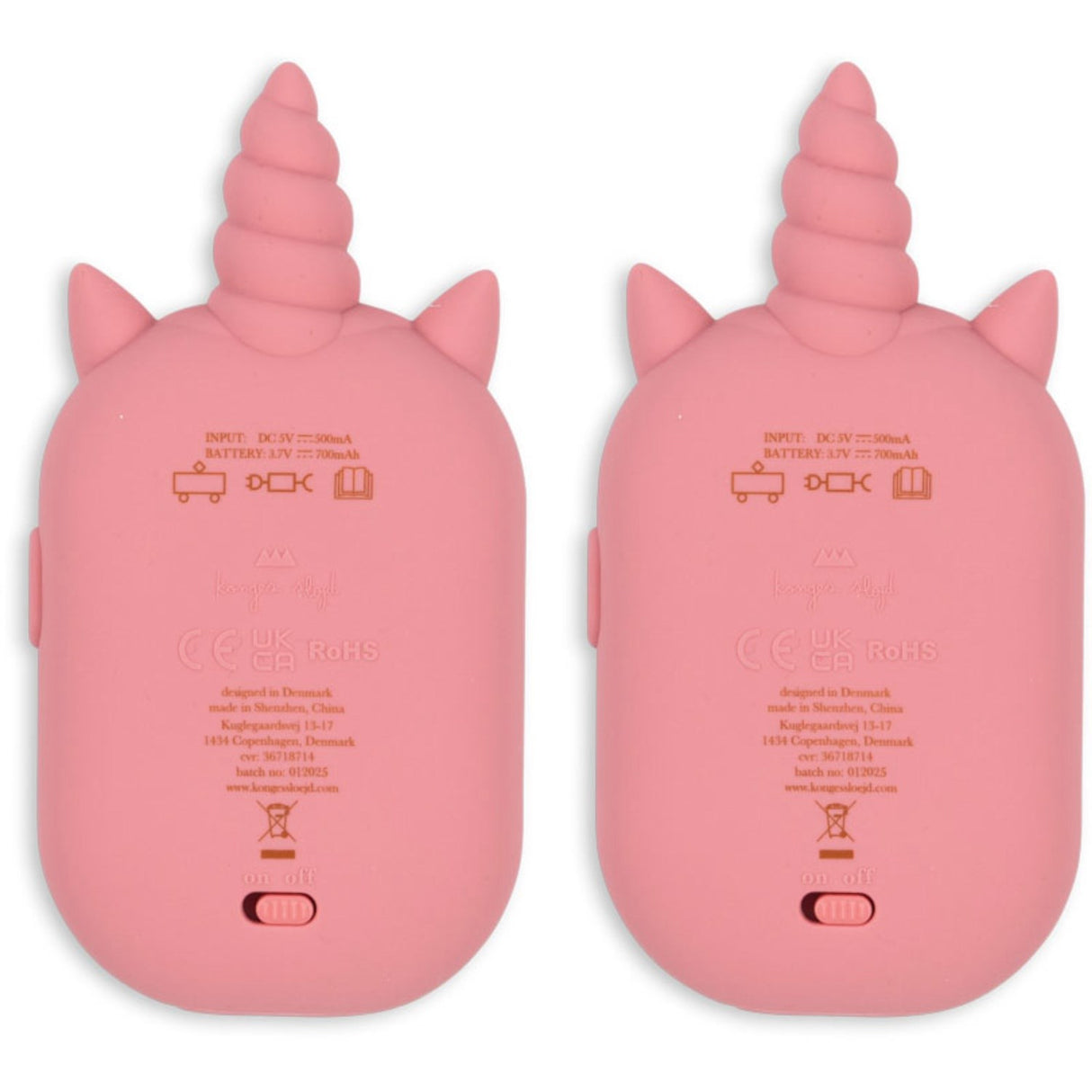 Konges Sløjd Sparkling Pink Glitter Unicorn Walkie Talkie