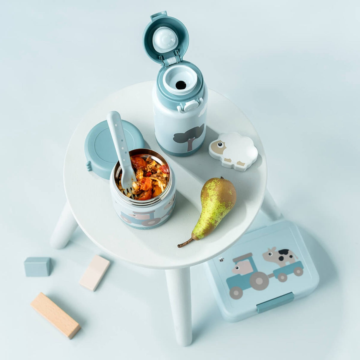 DonebyDeer Blue Thermal Bottle Tiny Farm 340 Ml