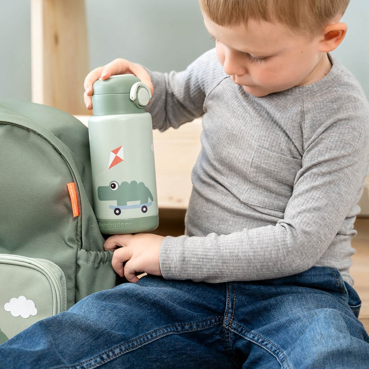 DonebyDeer Green Thermal Bottle Playground 340 Ml