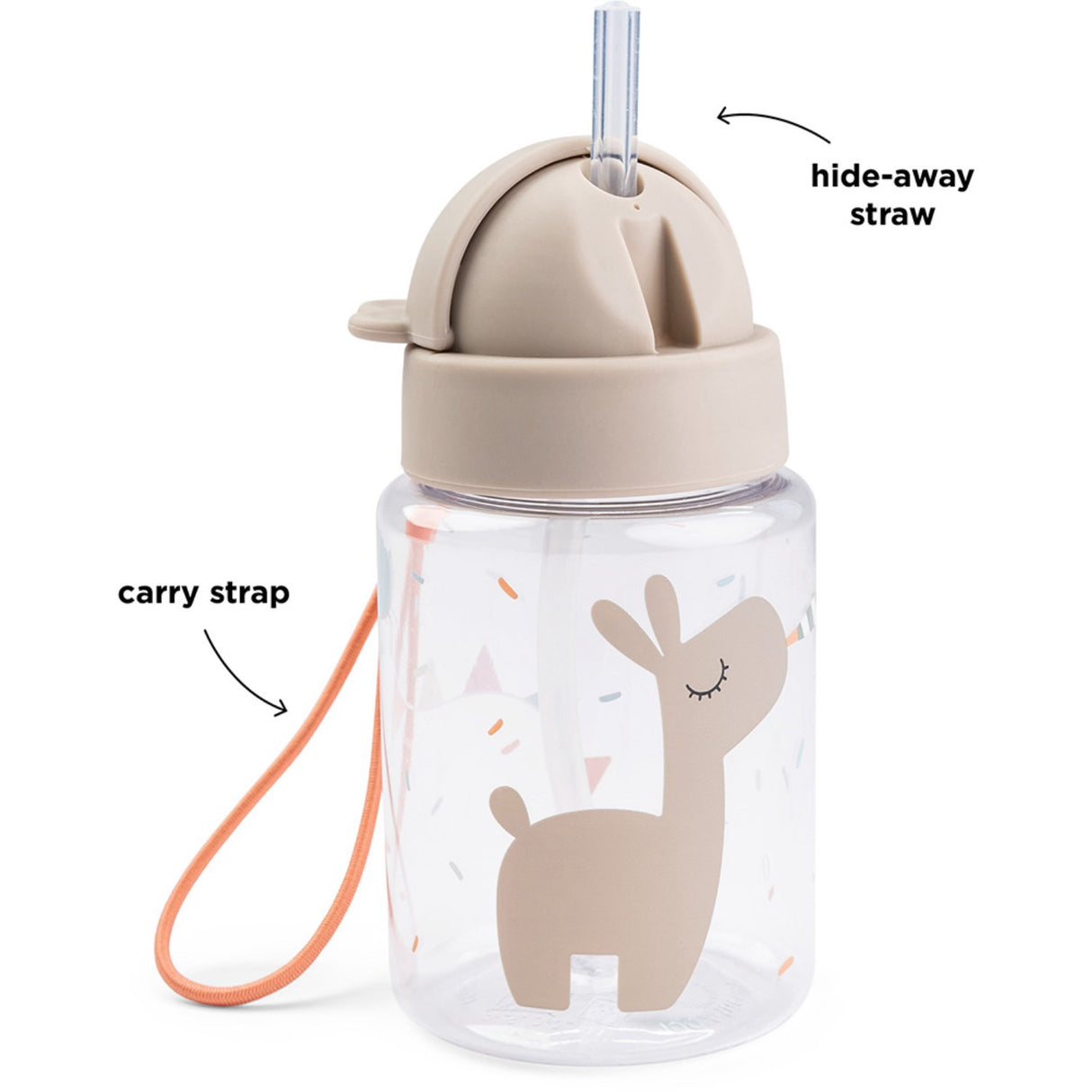 DonebyDeer Sand Water Bottle With Straw Celebration 280 Ml