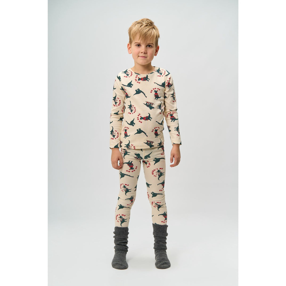 The New Gardenia Dino AOP Holiday Rib Night Set