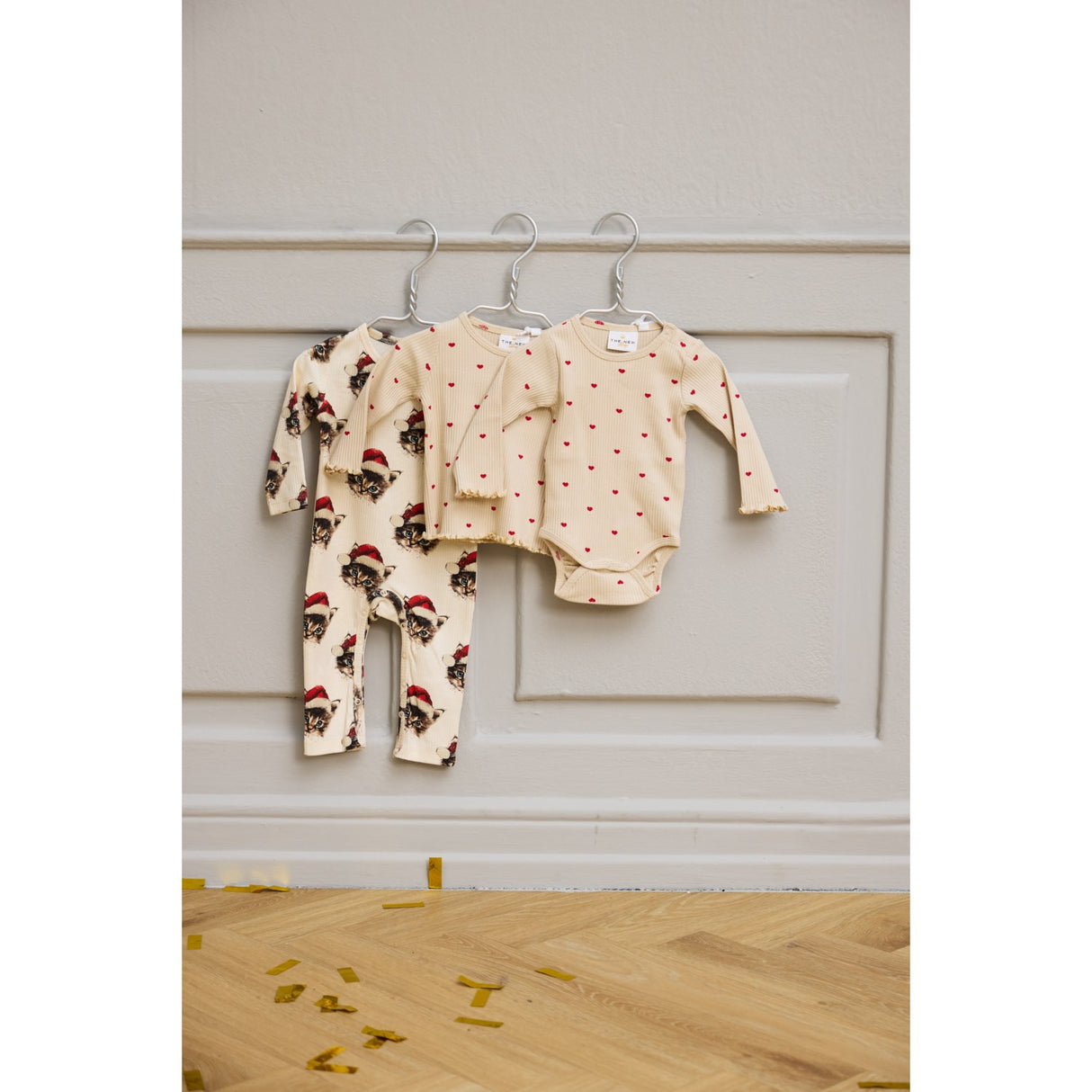 THE NEW Siblings Gardenia Cat AOP Holiday L_S Rib Jumpsuit