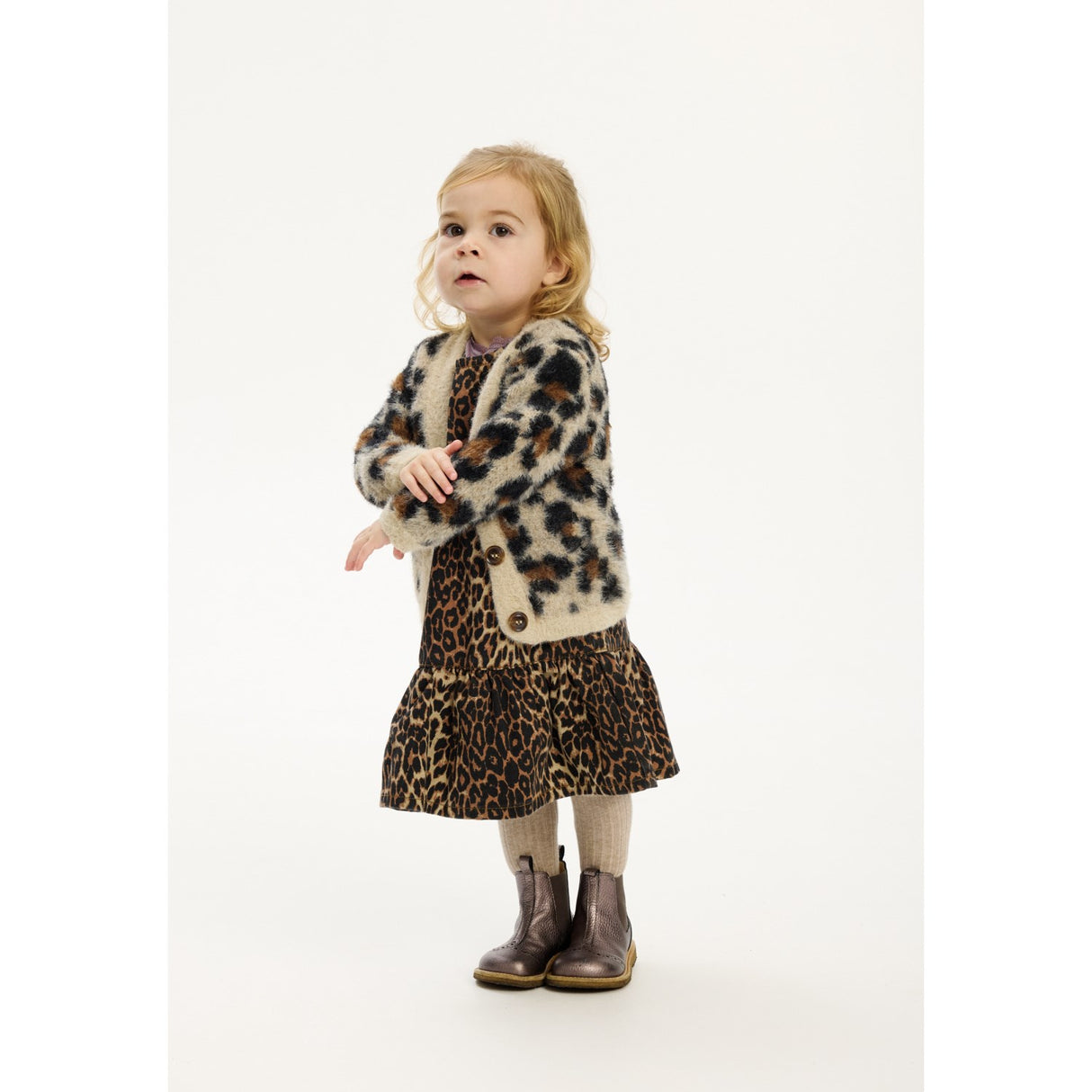 THE NEW Siblings Feather Gray AOP Pamela Jacquard Cardigan