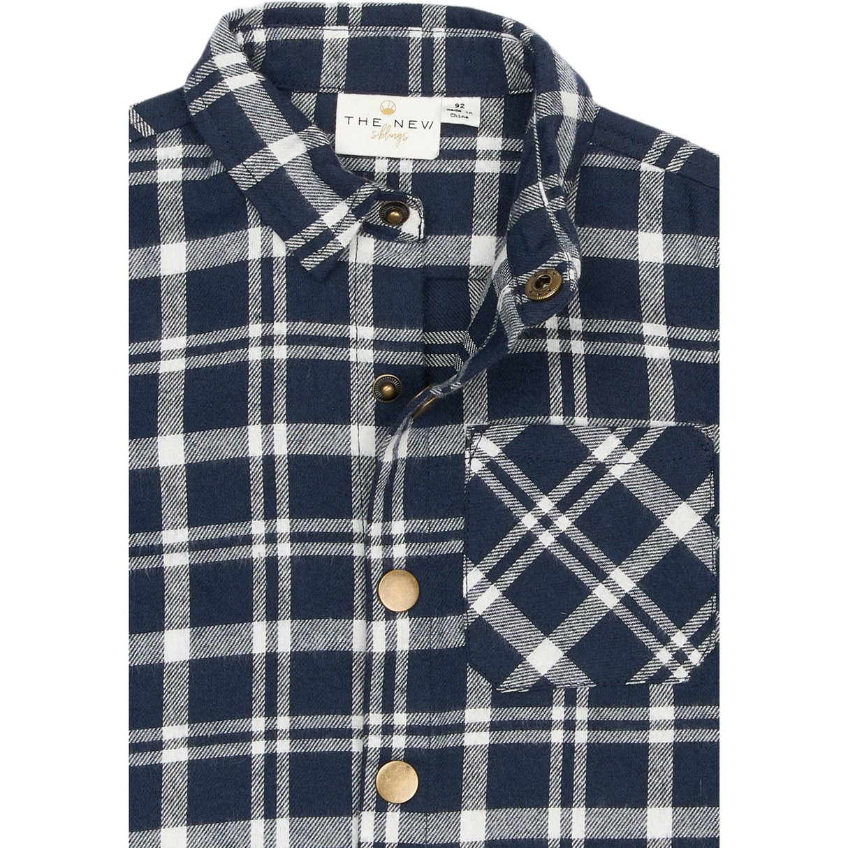 THE NEW Siblings Navy Blazer Check Riggs L_S Flannel Shirt