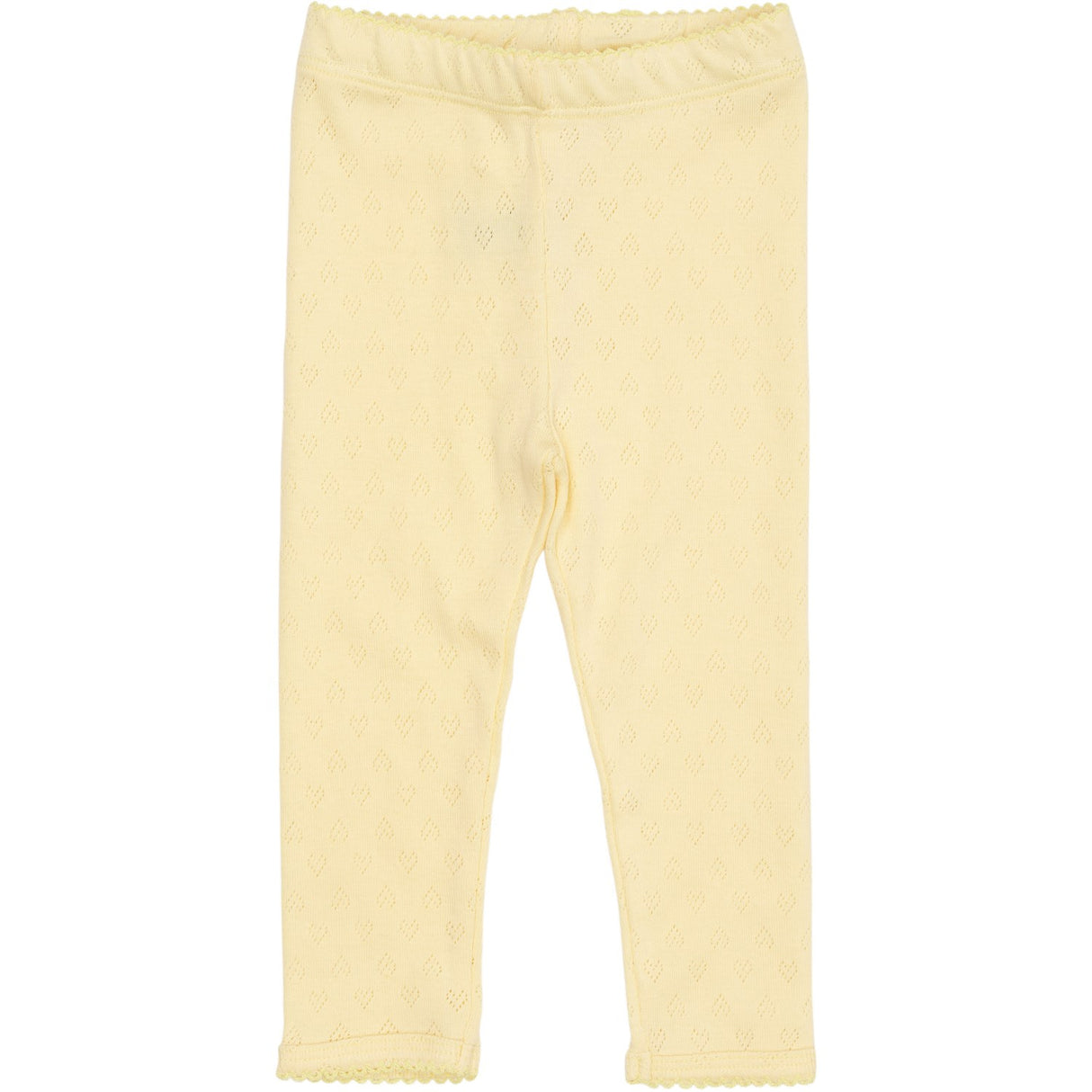 COPENHAGEN COLORS Pale Yellow Pointelle Heart Leggings
