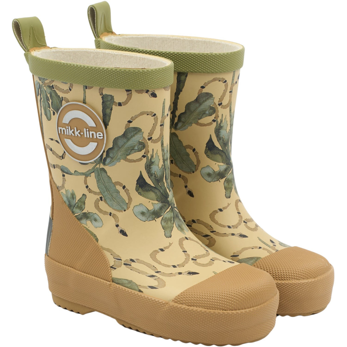 Mikk-Line Gray Green Printed Wellies