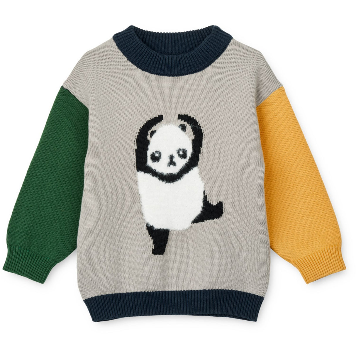 LIEWOOD Panda / Mist / Classic Navy Multi Mix Orlane Embroidery Knit Jumper