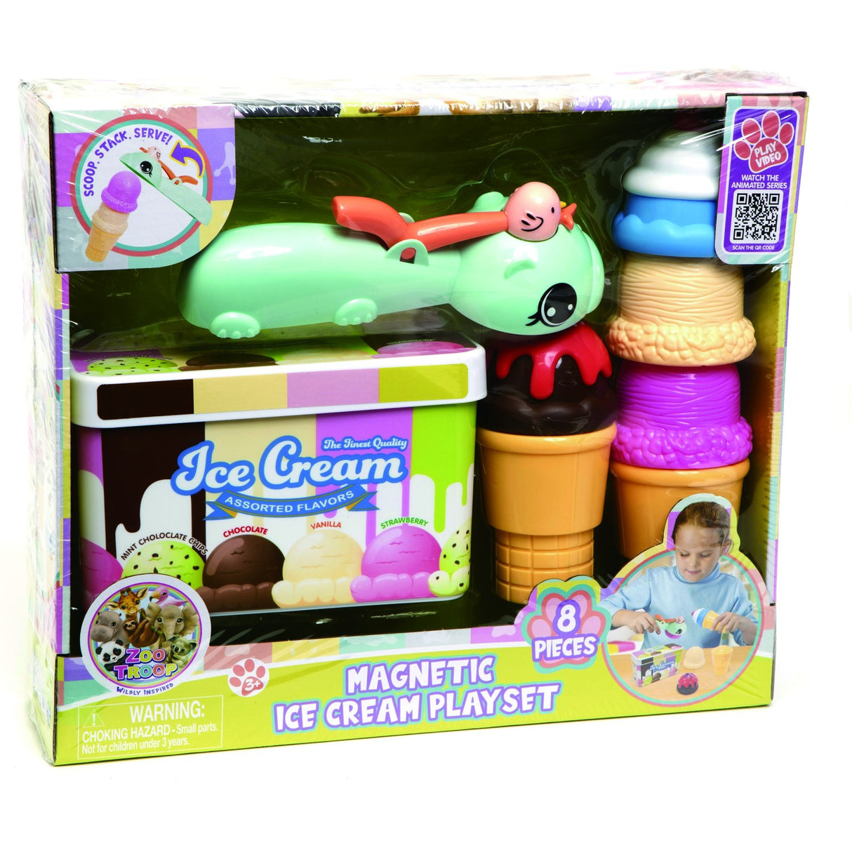Zoo Troop Magnetic Ice Cream Set