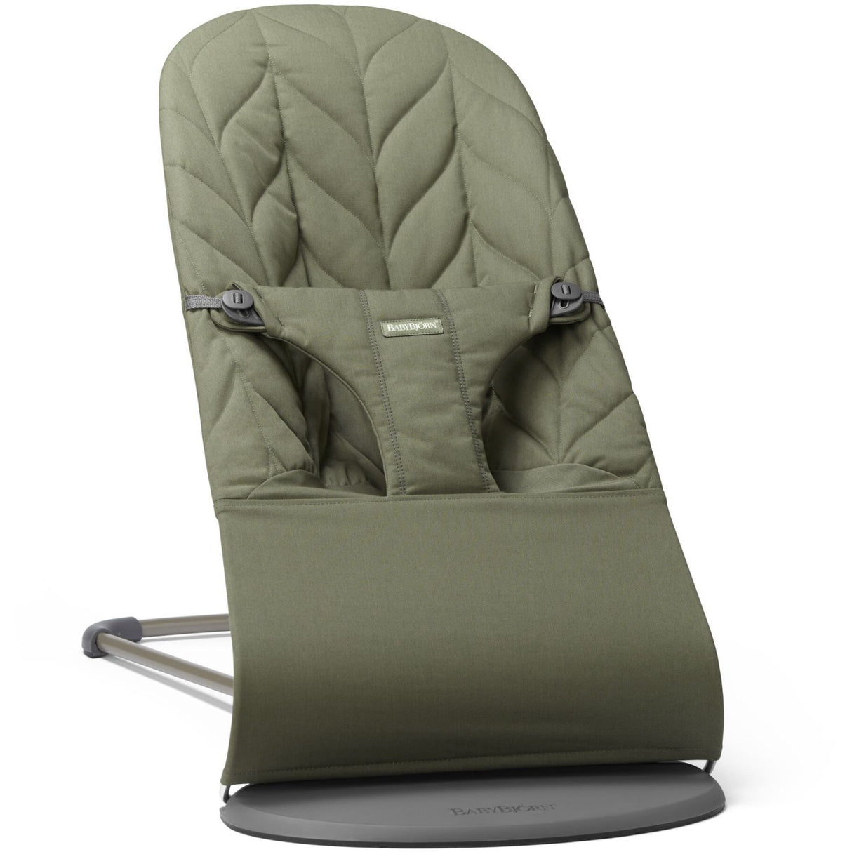BabyBjörn Dark Green Bouncer Bliss - Woven, Flower Leaf Quilt