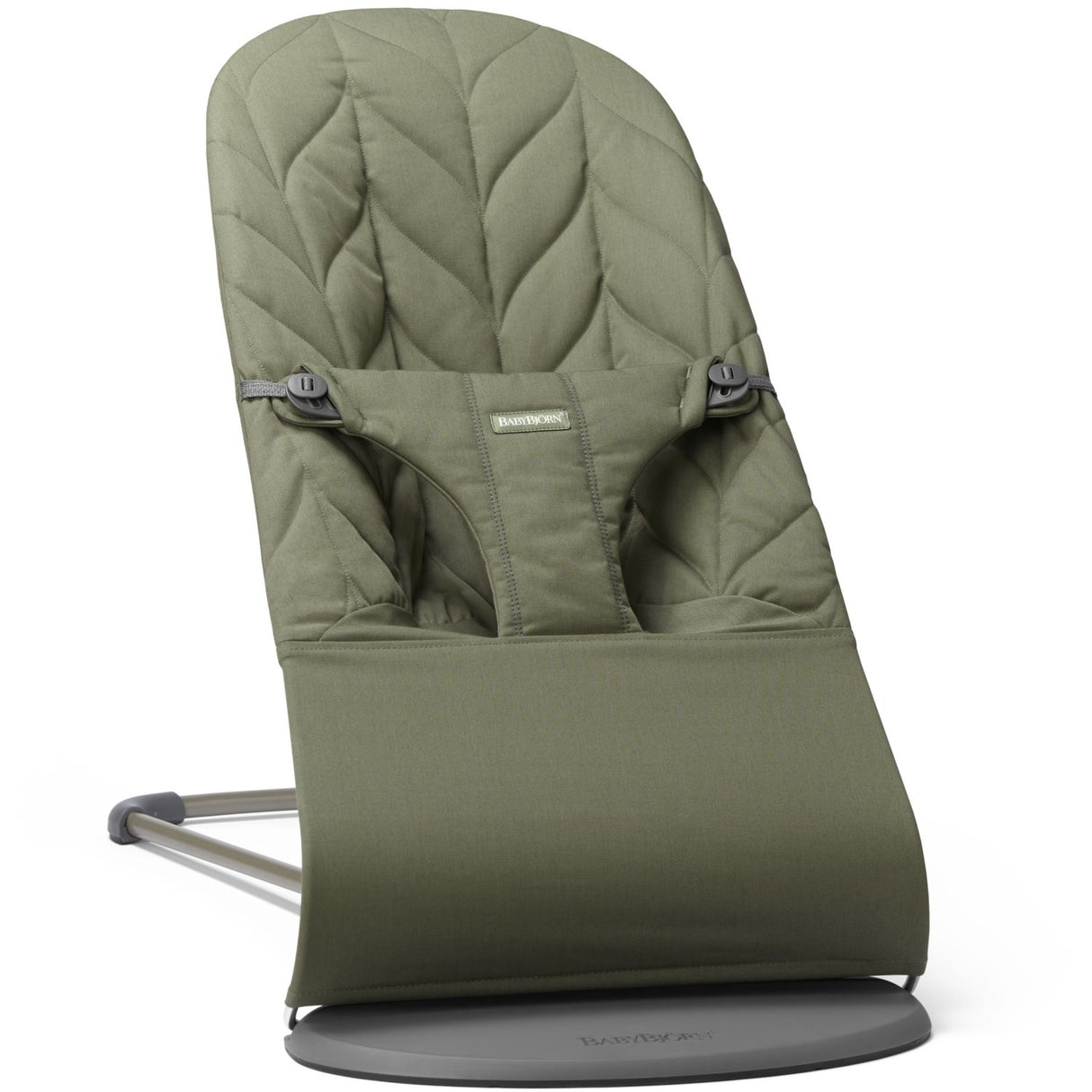 BabyBjörn Dark Green Bouncer Bliss - Woven, Flower Leaf Quilt
