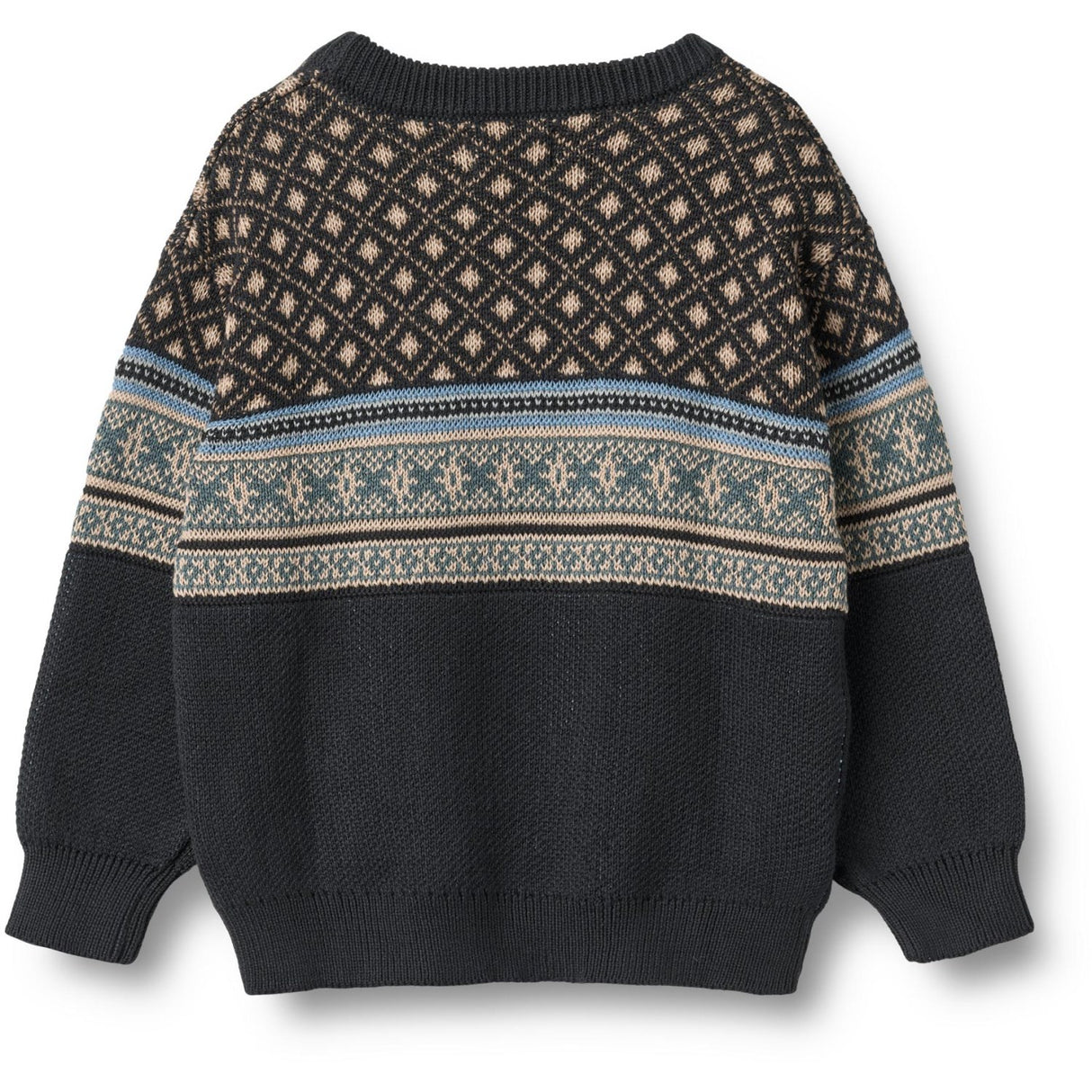 Wheat Navy Jaquard Pullover Julius