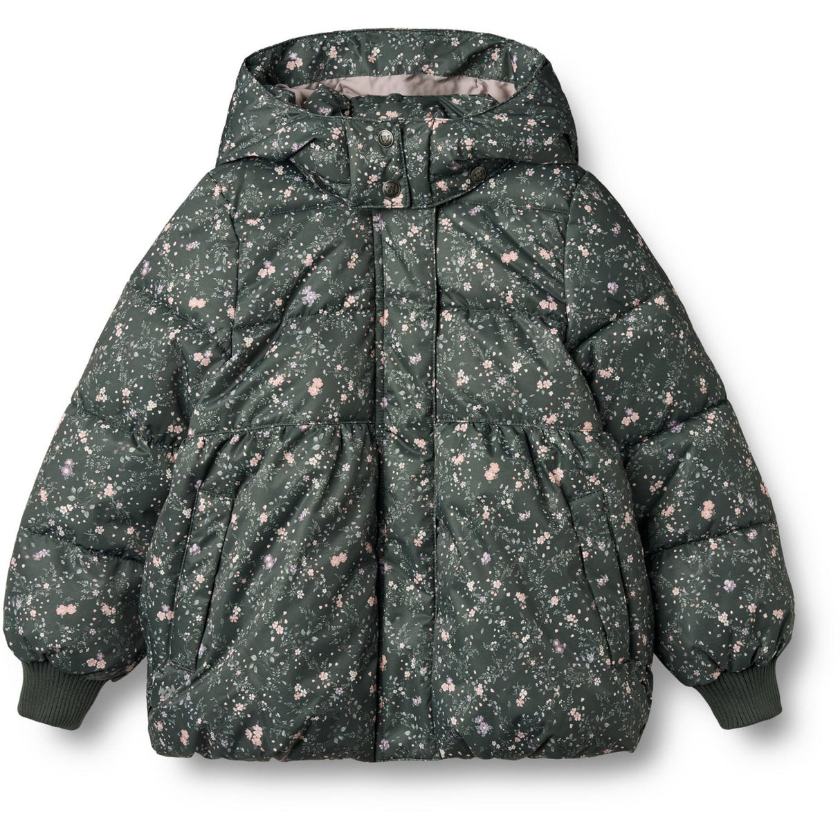 Wheat Forest Lake Checked Flowers Puffer Jacket Karla