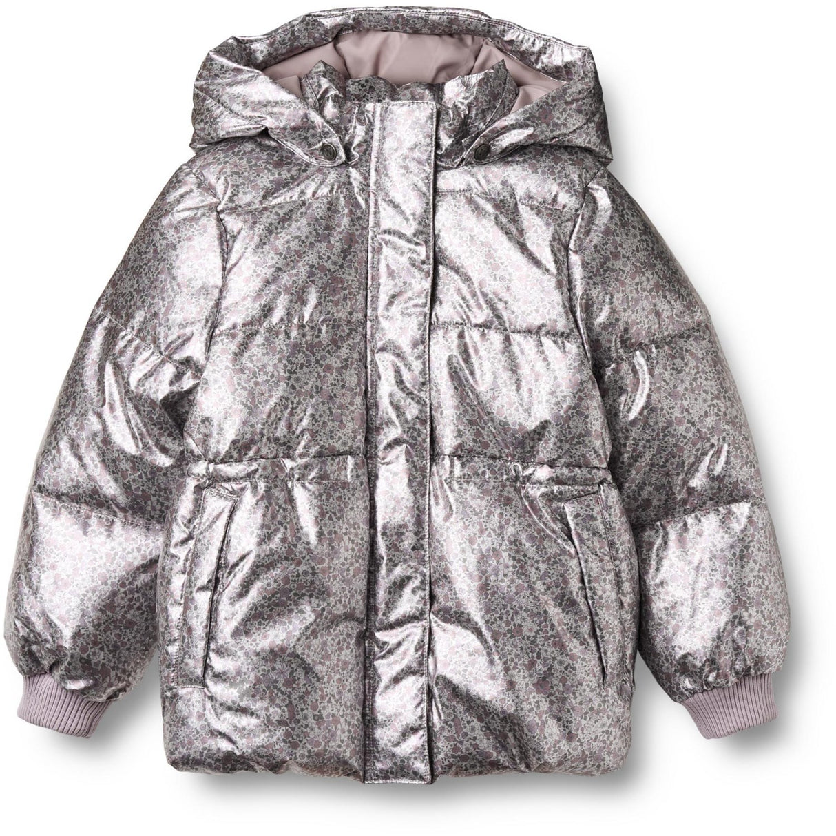 Wheat Silver Flower Meadow Puffer Jacket Eli