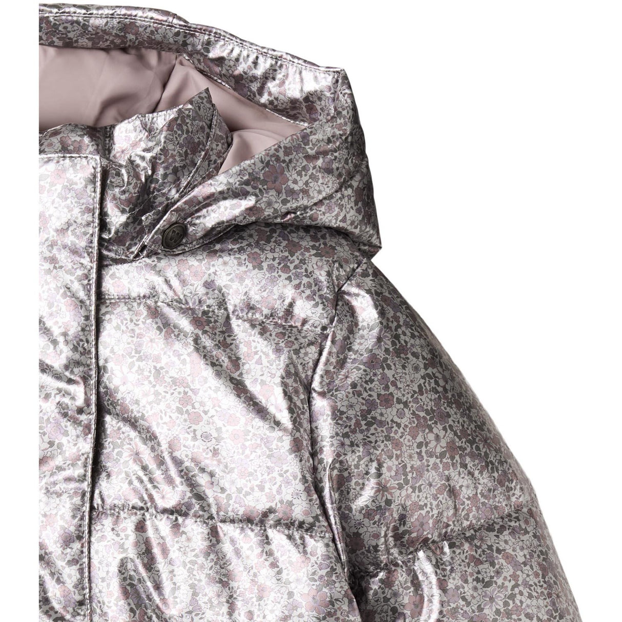 Wheat Silver Flower Meadow Puffer Jacket Eli