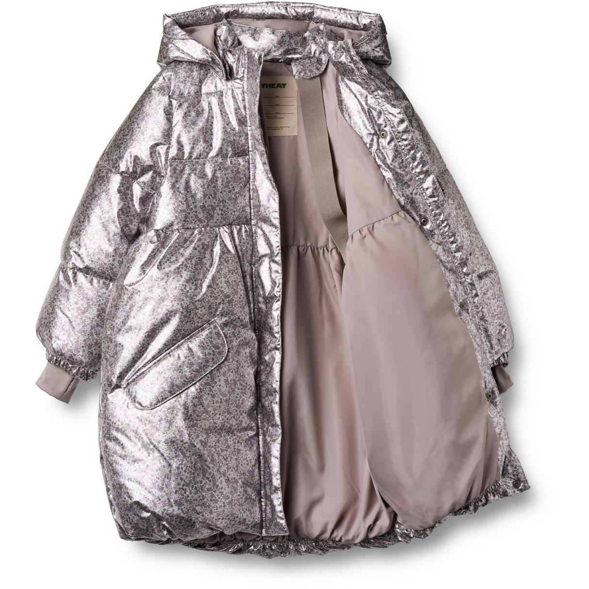 Wheat Silver Flower Meadow Puffer Coat Luna