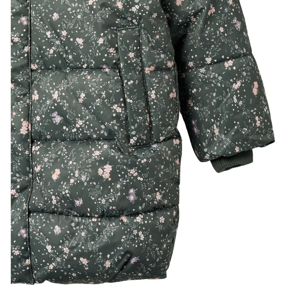 Wheat Forest Lake Checked Flowers Puffer Coat Yrsa