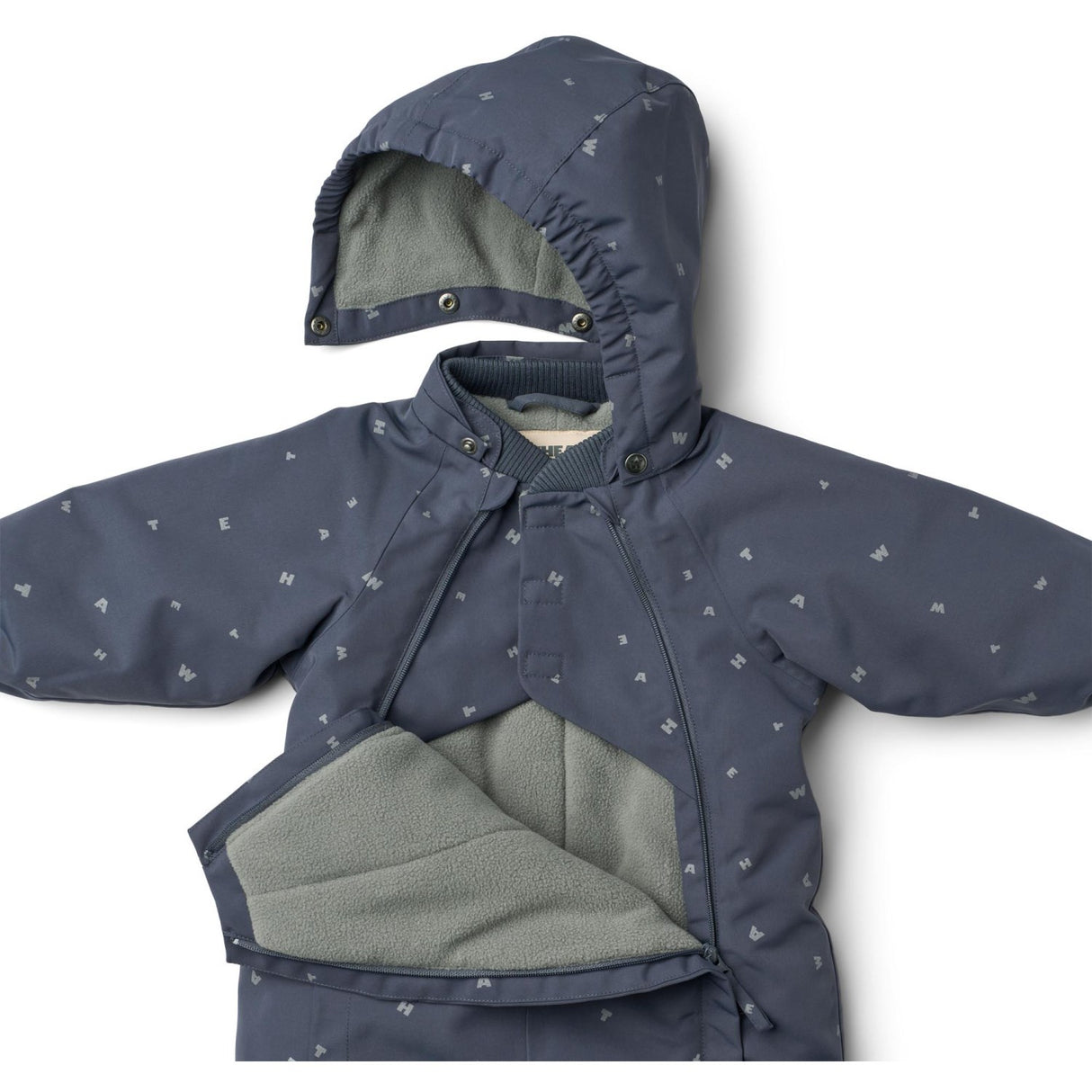 Wheat Greyblue Letters Snowsuit Adi